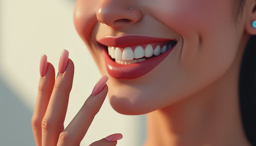 Visual context for acrylic nails natural look
